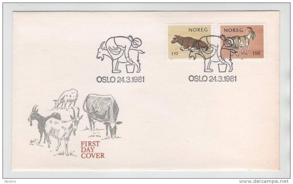 Norway FDC 24-3-1981 Norwegean Milkproducers With Cachet - FDC
