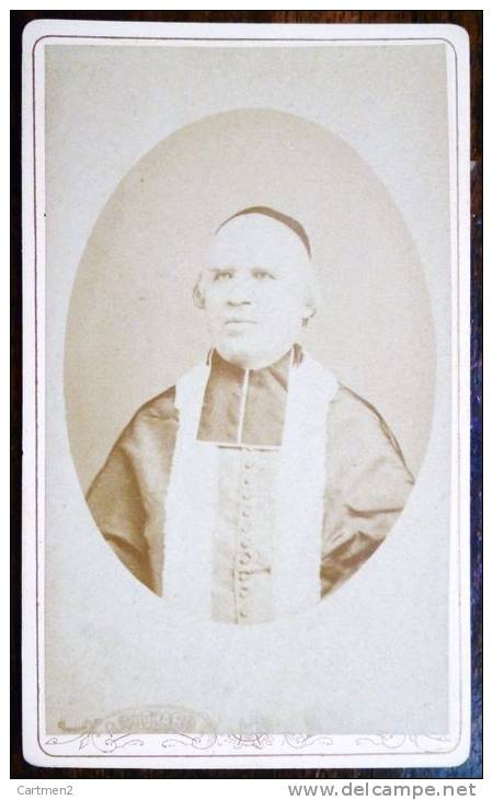 PHOTO CDV XIXeme : PERSONNAGE RELIGIEUX PRETRE CURE ABBE DIACRE EVEQUE RELIGION PAR BOIRHARD A BOURG AIN - Antiche (ante 1900)