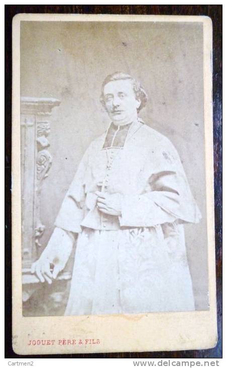 PHOTO CDV XIXeme : PERSONNAGE RELIGIEUX VICAIRE PRETRE CURE ABBE MOINE DIACRE EVEQUE RELIGION PAR JOGUET LYON - Anciennes (Av. 1900)