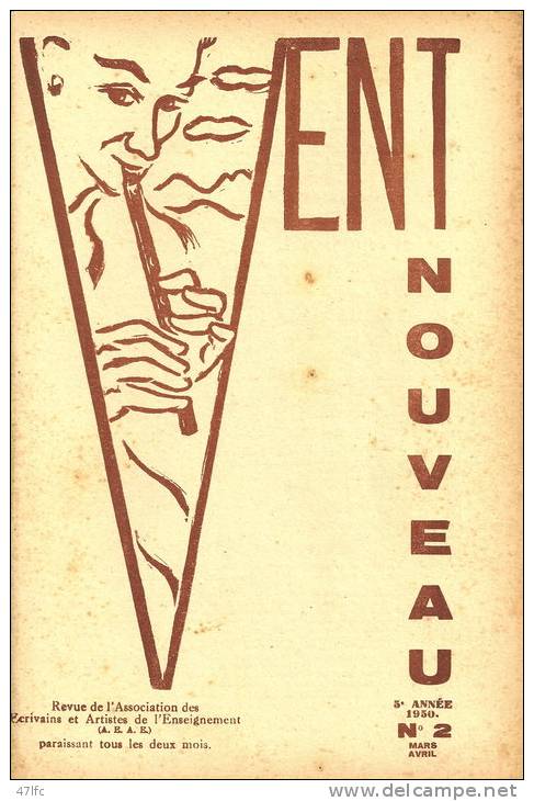 VENT NOUVEAU. N° 2 - Revue De L´Association Des Ecrivains Et Artistes De L´Enseignement - 1950 - TBE - 1900 - 1949