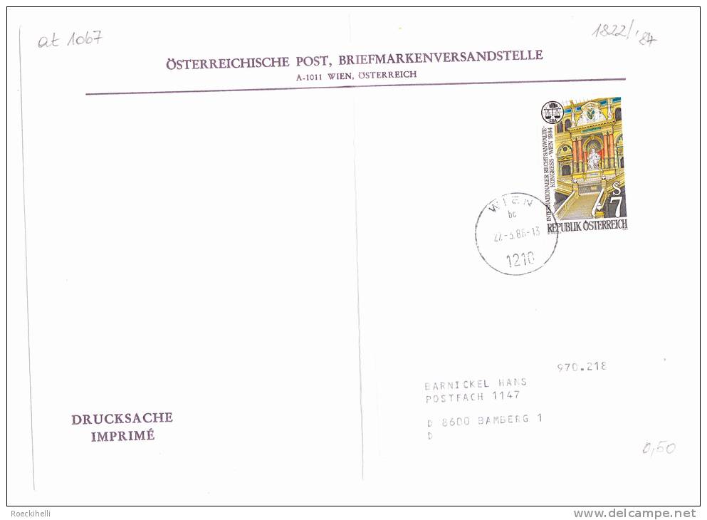27.3.1986  -   Bedarfsbeleg, Gelaufen Von Wien Nach Bamberg / D  -  Siehe Scan  (at 1067) - Lettres & Documents