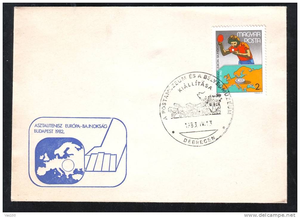 TABLE TENNIS CHAMPIONSHIP, DEBRECEN, 1982, SPECIAL COVER, UNGARIA. - Tenis De Mesa