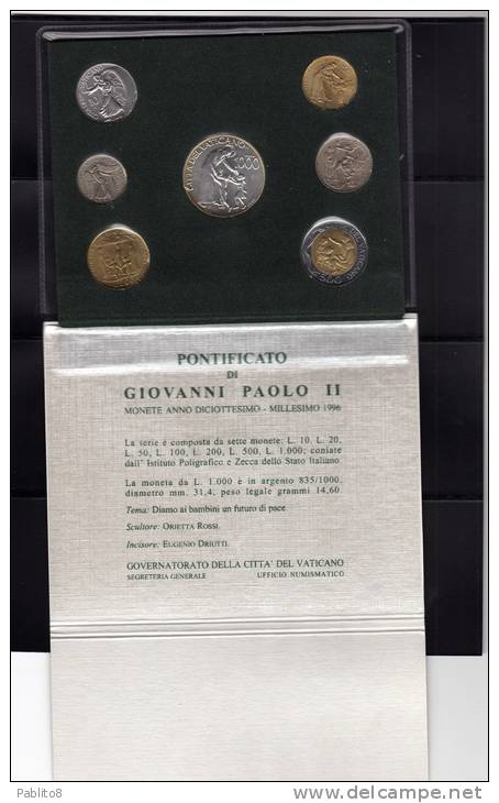 VATICANO VATICAN VATIKAN 1996 SET COMPLETO FDC IN CARTONCINO ORIGINALE GUARDARE LE SCANSIONI, GRAZIE - Vatican