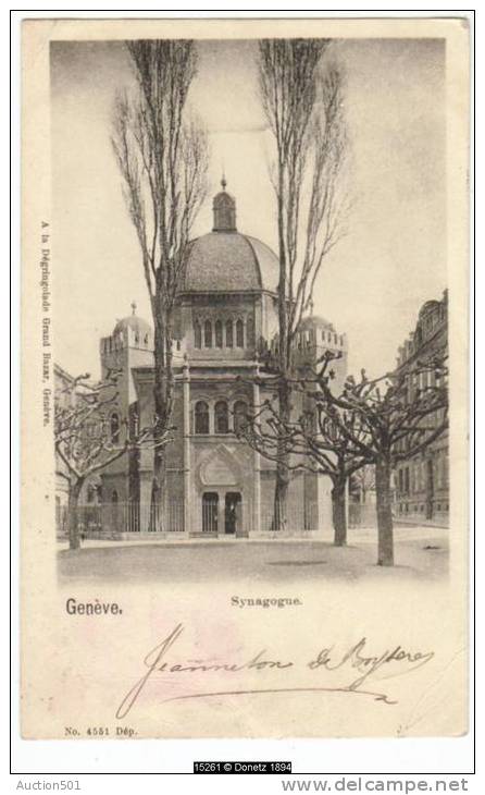 15261g GENEVE - Synagogue - 1901 - Genève