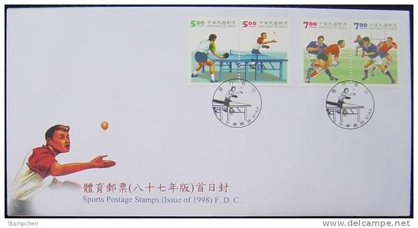 FDC 1998 Sport Stamps Table Tennis Rugby - Tischtennis