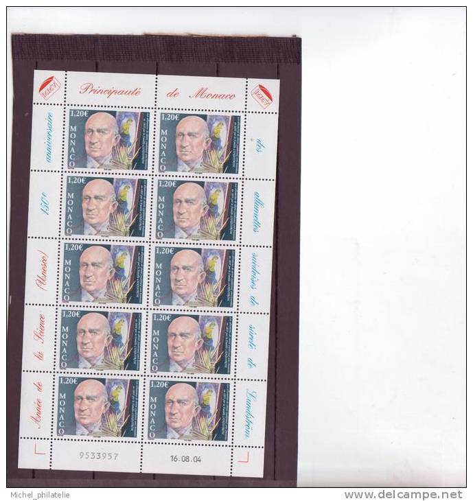 Monaco N°2476** Planche De 10 Timbres, Neuf Sans Charniere  "portrait Et Boite D'allumette" - Otros & Sin Clasificación