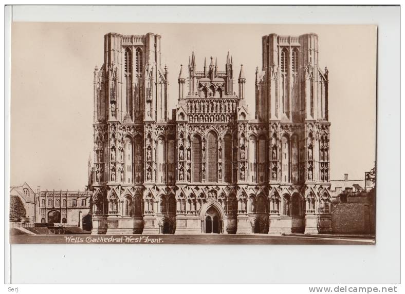 Wells Cathedral West Front England Old PC - Wells