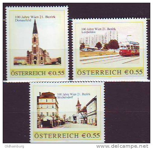 056: Personalisierte Marke Aus Österreich: Postfrisch, Floridsdorf 3 Werte - Personalisierte Briefmarken