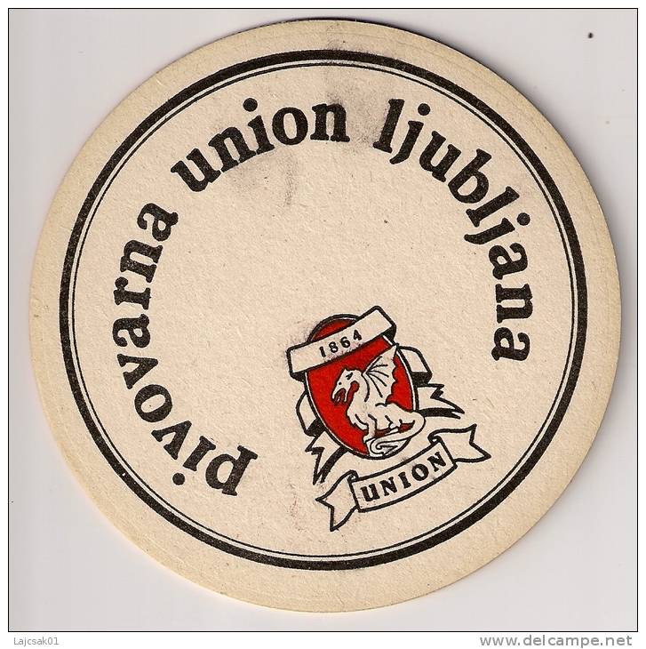 UNION BREWERY BEER PIVO Ljubljana Slovenia Yugoslavia  Old Beer Coaster - Sous-bocks