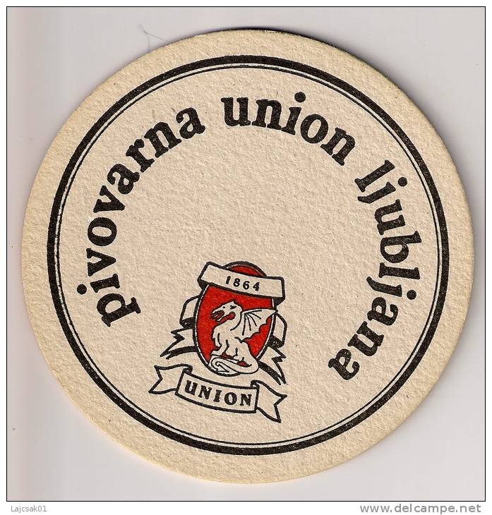 UNION BREWERY BEER PIVO Ljubljana Slovenia Yugoslavia  Old Beer Coaster - Sous-bocks