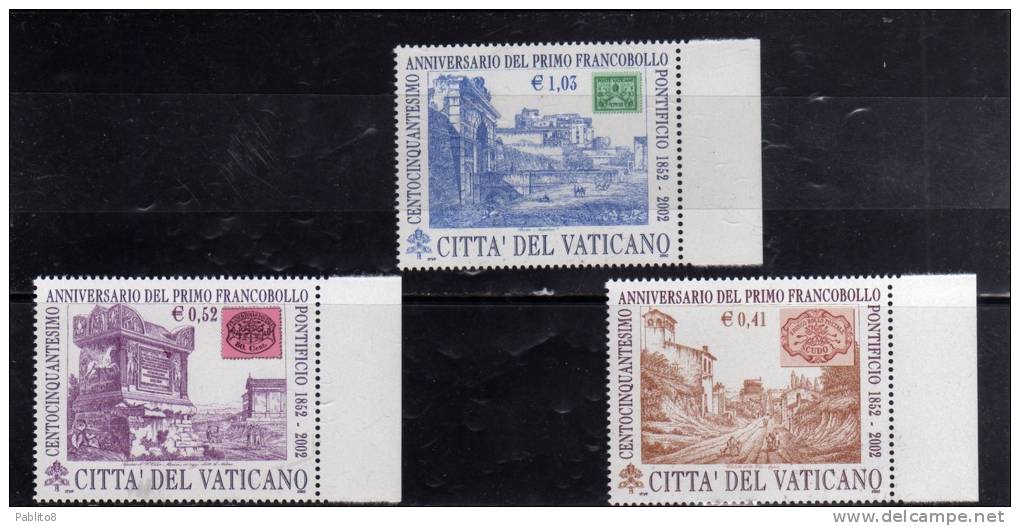 CITTÀ DEL VATICANO VATICAN VATIKAN 2002 PRIMO FRANCOBOLLO PONTIFICIO FIRST STAMP PONTIFICAL STATE SERIE COMPLETA SET MNH - Ongebruikt