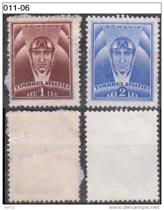 ROMANIA, 1931, Head Of Aviator, Sc. RA20-RA21 - Fiscales