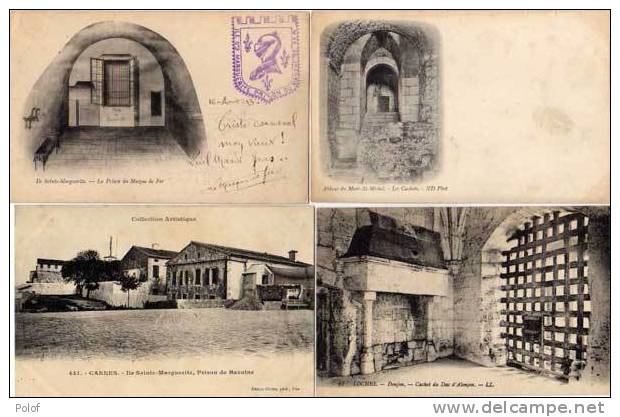 PRISONS - 4 CPA - CANNES - LOCHES - MONT ST MICHEL -    (38054) - Bagne & Bagnards