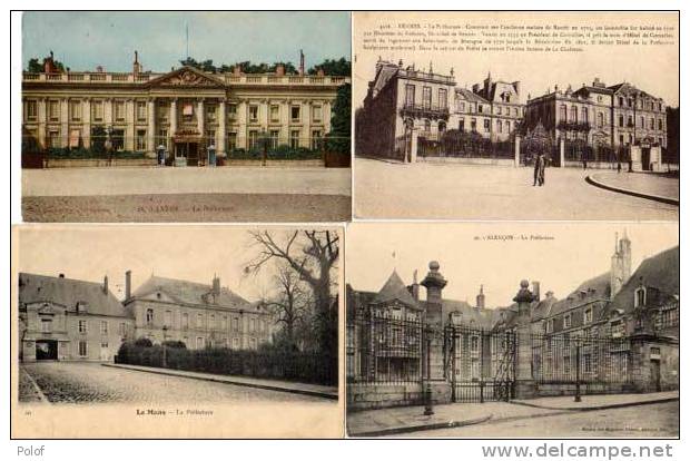 PREFECTURES - 4 CPA - ALENCON - RENNES - LE MANS - NANTES  (38056) - Presidio & Presidiarios