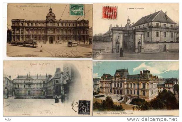 PREFECTURES - 4 CPA - TOURS - LYON - ORLEANS - MARSEILLE  (38057) - Gefängnis & Insassen