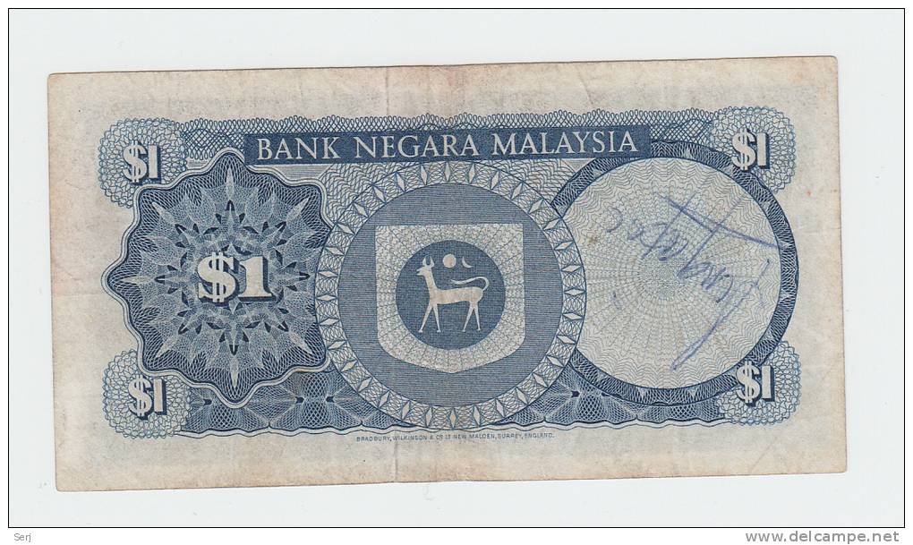 Malaysia 1 Ringgit 1967 - 1972 VF P 1a - Malaysie