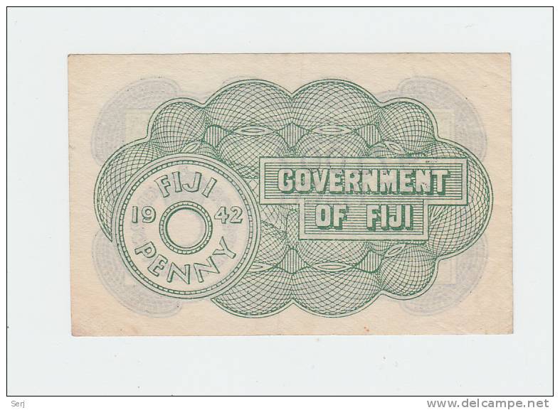 Goverment Of Fiji 1 Penny 1942 XF - AUNC CRISP Banknote P 47 - Fiji