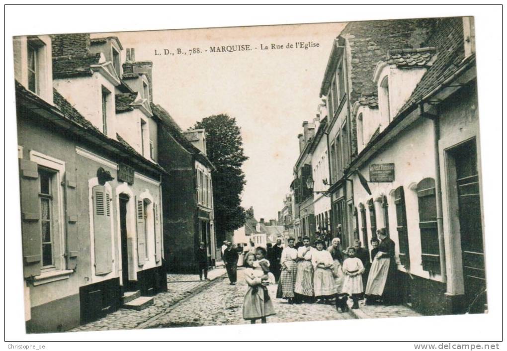 CPA Marquise, La Rue De L'Eglise (pk3771) - Marquise