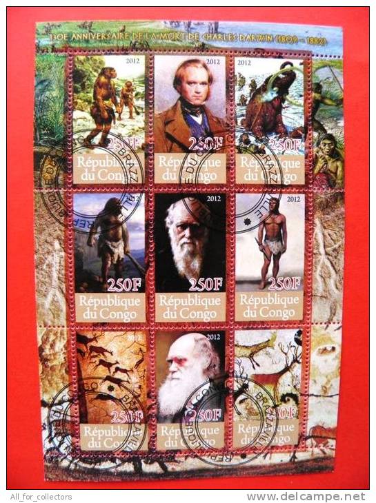 Charles Darwin, S/s 9v , Prehistory - Prehistory