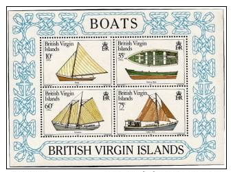 Virgin Isl, Scott 2012 # 483a, Issued 1984,  S/S Of 4, NH, $ 6.75, Ships - British Virgin Islands