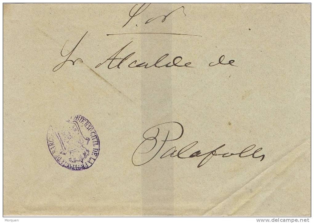 Carta S.N. Barcelona 1887. Franquicia Gobierno Civil - Storia Postale