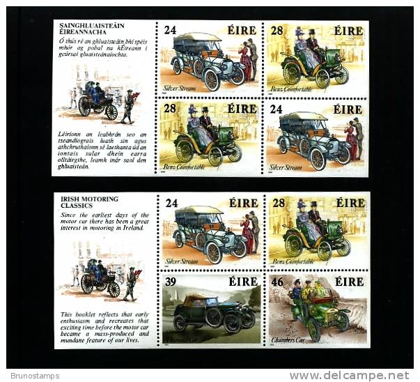 IRELAND/EIRE - 1989  MOTORING  TWO PANES FROM PRESTIGE BOOKLET   MINT NH - Blocks & Sheetlets