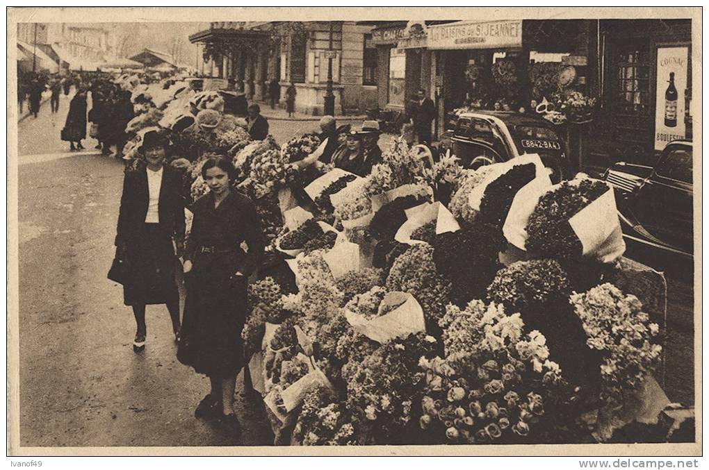 06 - NICE -  Le Marché Aux Fleurs -  Vue Animée - Carte En Héliogravure - Circulée 1941 - Straßenhandel Und Kleingewerbe