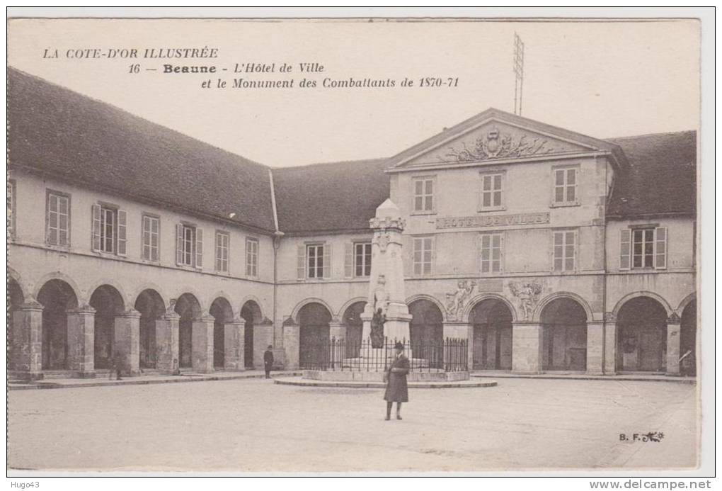 BEAUNE - L' HOTEL DE VILLE ANIMEE ET LE MONUMENT DES COMBATTANTS - Beaune