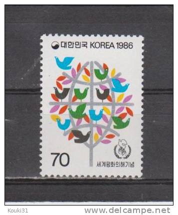 Corée Du Sud YT 1296 ** : Année De La Paix , Arbre Et Colombes - Korea, South