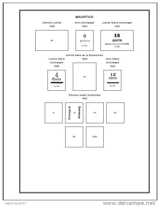 MAURITIUS STAMP ALBUM PAGES 1847-2010 (138 Pages) - Engels