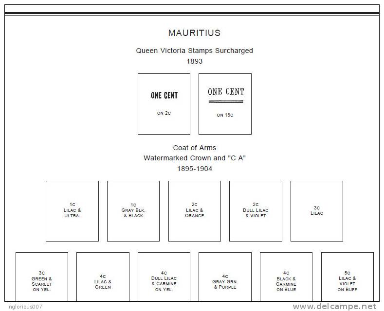 MAURITIUS STAMP ALBUM PAGES 1847-2010 (138 Pages) - Inglés