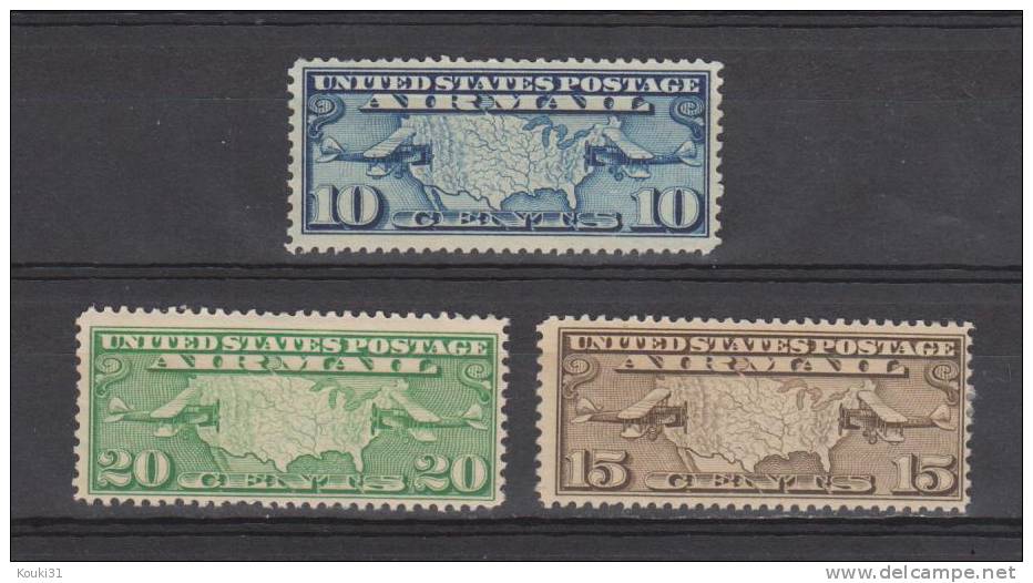 USA YT PA 7/9 * : Lignes Postales - 1b. 1918-1940 Unused