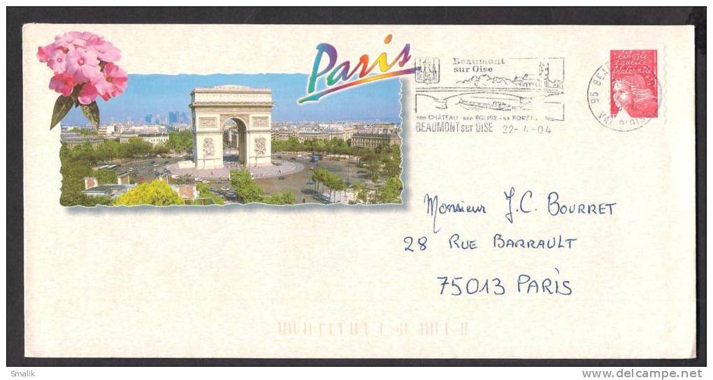 PARIS, Flowers, Postal History Cover From FRANCE With Special Cancellation 22-4-2004 - 1961-....