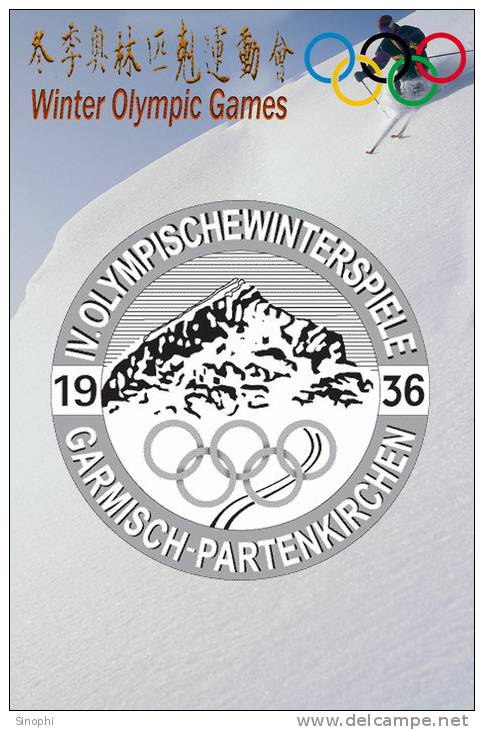 SA13   @  1936  GarOtherh-Partenkirchen  Winter Olympic Games  , Postal Stationery -Articles Postaux -- Postsache F - Hiver 1936: Garmisch-Partenkirchen