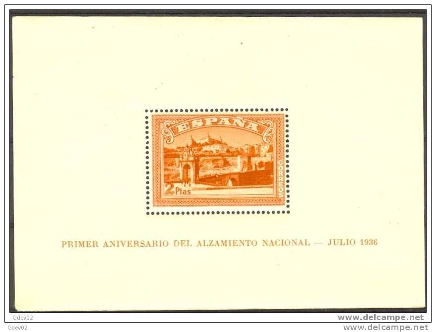 ES836-L2167TARI.España.Sp Ain.Espagne.HOJITA NARANJA DEL ALZAMIENTO NACIONAL.1937. (Ed 836**) Sin Charnela.LUJO - Iglesias Y Catedrales