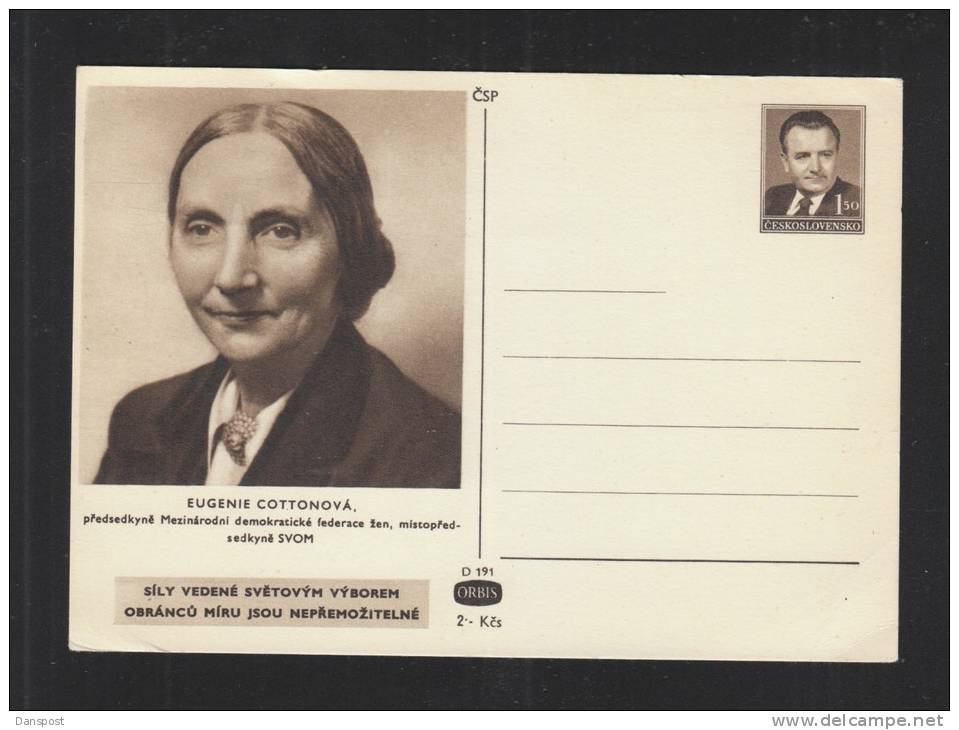 Czechoslovakia PC Eugenie Cottonova Unused - Cartes Postales