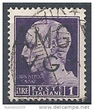 1945-47 TRIESTE AMG VG USATO IMPERIALE 1 LIRA - RR10087 - Gebraucht