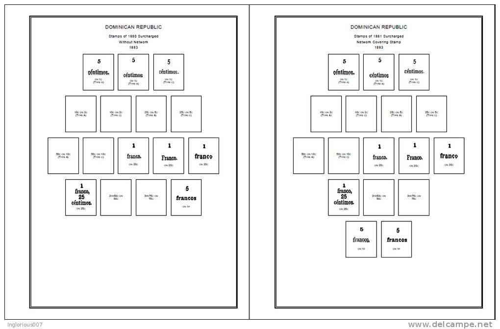 DOMINICAN REPUBLIC STAMP ALBUM PAGES 1865-2011 (279 Pages) - Anglais