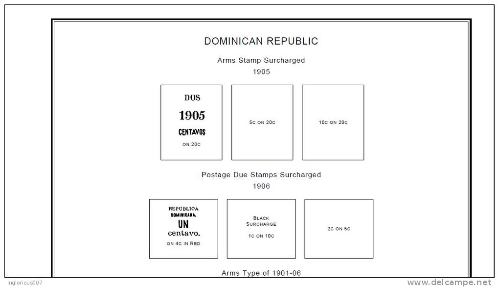 DOMINICAN REPUBLIC STAMP ALBUM PAGES 1865-2011 (279 Pages) - English