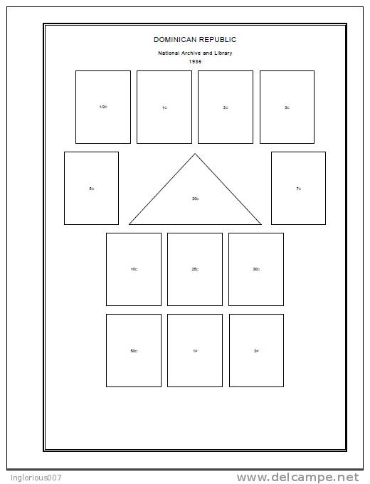 DOMINICAN REPUBLIC STAMP ALBUM PAGES 1865-2011 (279 Pages) - Anglais