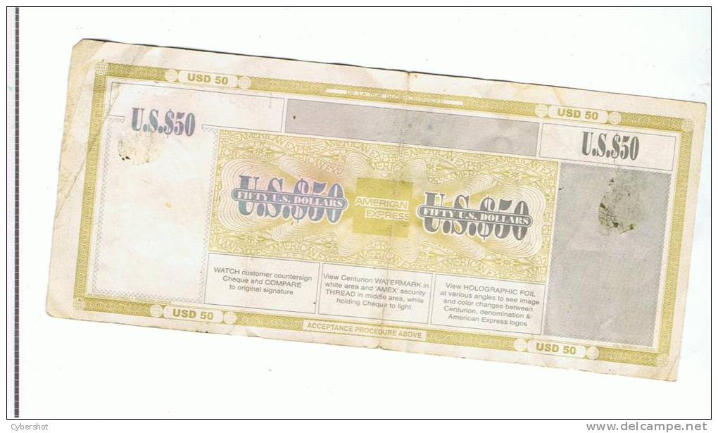 AMERICAN EXPRES GIFT CHEQUE USD 50 - Collections