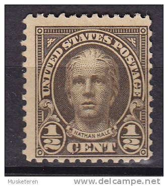 United States 1925 Mi. 259 PA     ½ C Nathan Hale MH* - Neufs