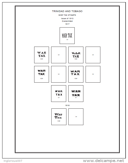 TRINIDAD AND TOBAGO STAMP ALBUM PAGES 1913-2010 (147 Pages) - English