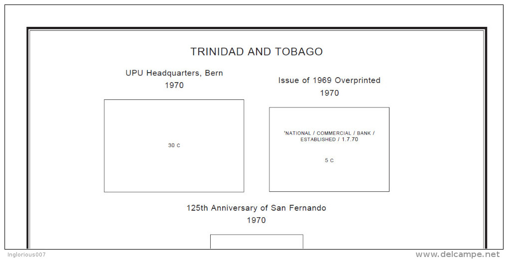 TRINIDAD AND TOBAGO STAMP ALBUM PAGES 1913-2010 (147 pages)