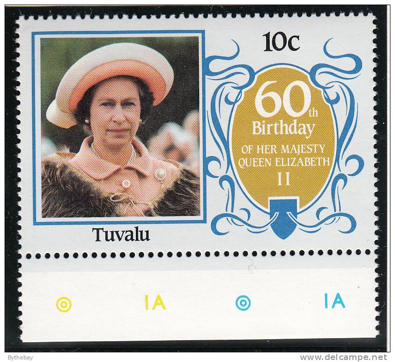 Tuvalu MNH Scott #357 10c Queen Elizabeth II 60th Birthday - Tuvalu