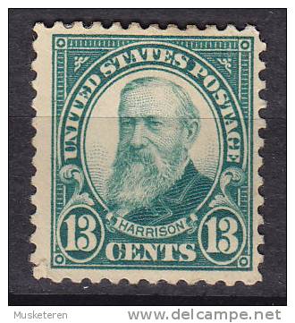 United States 1926 Mi. 275 PA     13 C Benjamin Harrison Perf. 11 MH* - Unused Stamps