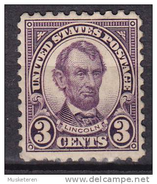 United States 1925 Mi. 264 W2 C     3 C Abraham Lincoln Perf. 10, MH* - Unused Stamps
