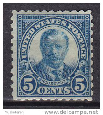 United States 1925 Mi. 267 W2 C     5 C Theodore Roosevelt Perf. 10, MH* - Unused Stamps