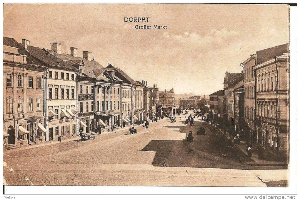 Let081/ Dorpat 1918.  Marktstrasse (Feldpost) - Lettonie