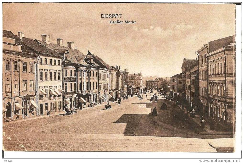 Let081/ Dorpat 1918.  Marktstrasse (Feldpost) - Lettland